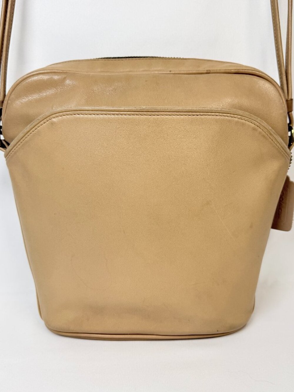 Vintage Coach Gallery Bag 4028 Taupe Leather Early 1990s USA Crossbody Shoulder